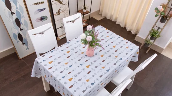 High Quality Grid Printed Tablecloth PVC/Vinyl Table Cloth for Camping