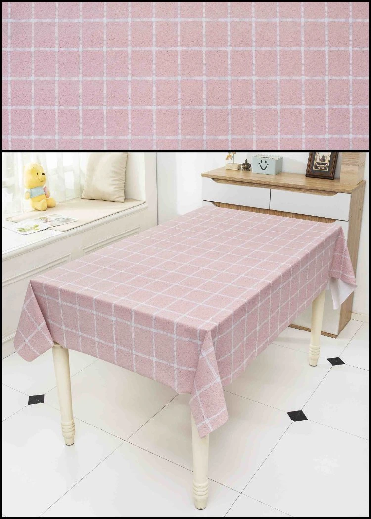 Grid PVC Vinyl Waterproof Tablecloth Printed Polyester Table Cloth for Camping Picnic