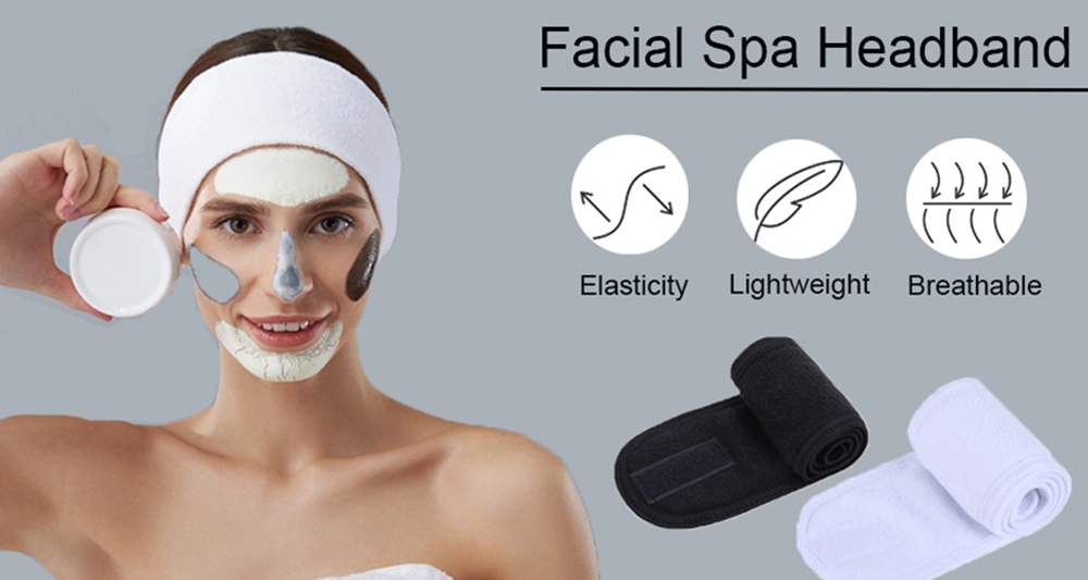Factory Directly Wholesale Adjustable SPA Head Band Low MOQ with Your Logo Microifber Hairband
