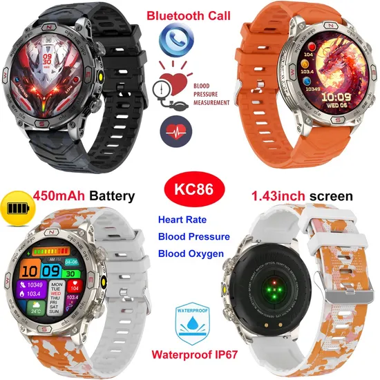 Waterproof Birthday Gift Outdoor Smart Fitness Band with Heart Rate Monitor Sedentary Reminder for Personal Health KC86 