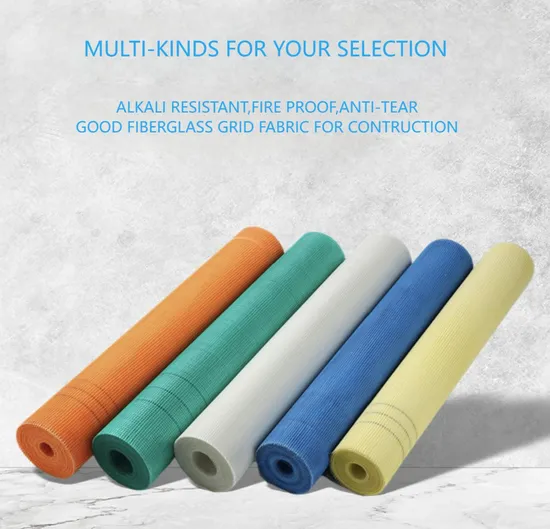 White/Yellow/Blue/Green Color Fiberglass Grid Fabric Construction Fiberglass Mesh Cloth 